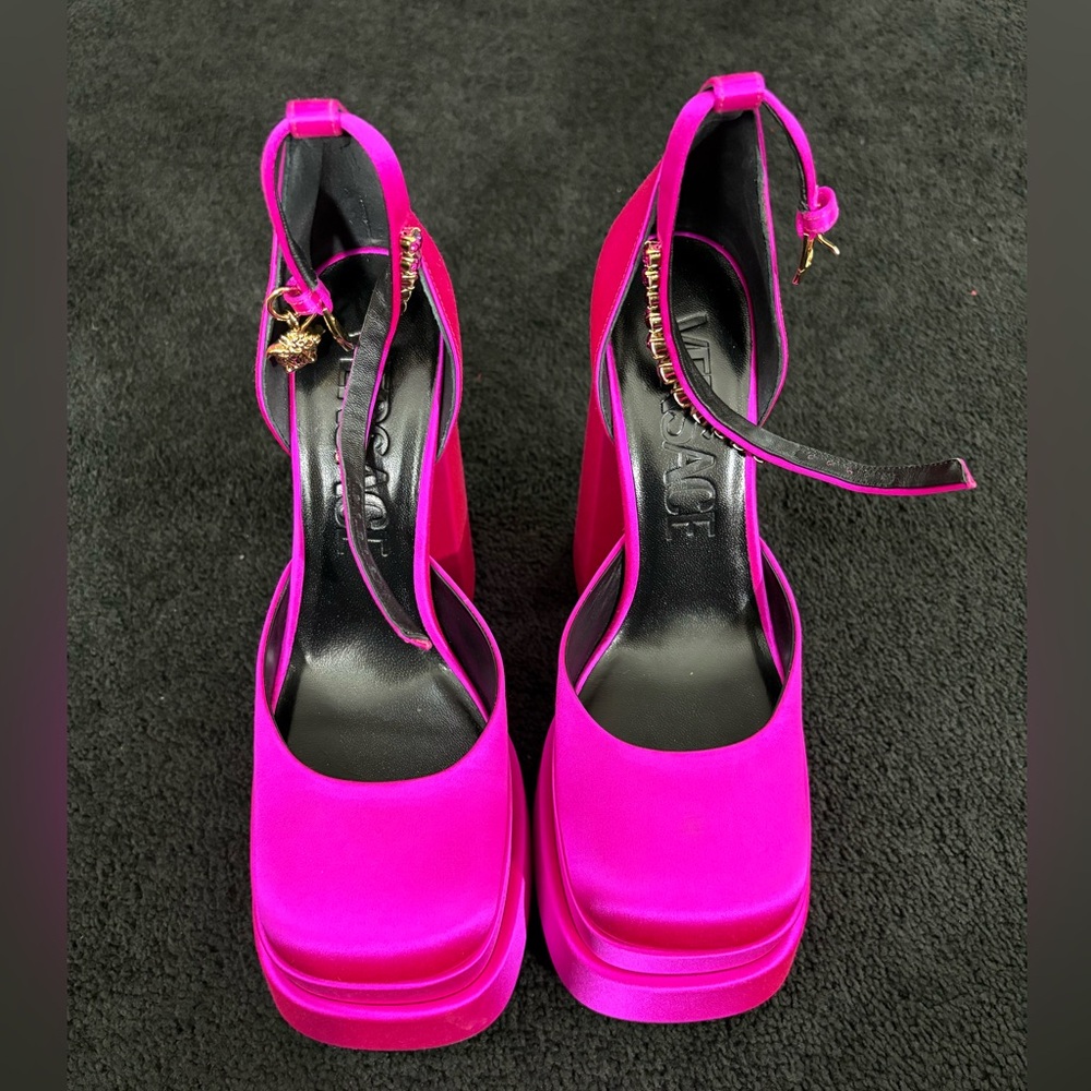 Versace Women's Pink Platform Heels